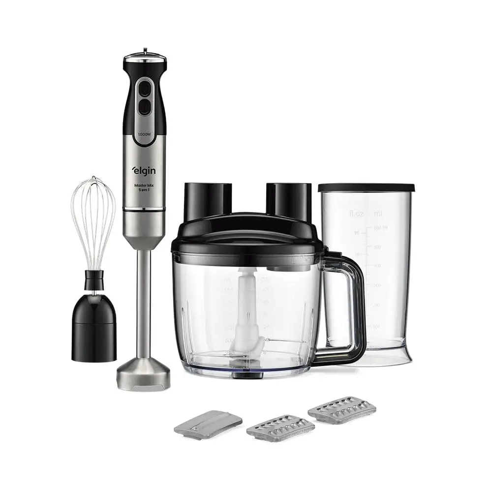 Mixer Master Mix 5 em 1 Elgin – Mistura, Tritura, Bate, Rala e Fatia 1.000W 110V