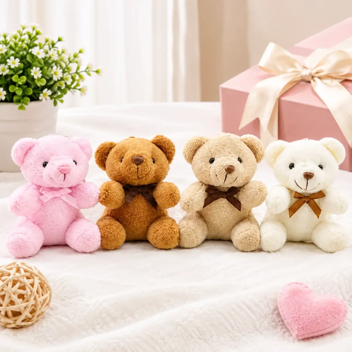 Urso de Pelúcia Xadrez Animado Chaveiro Fofo Brinquedo Presente de Natal Macio e Confortável - 1