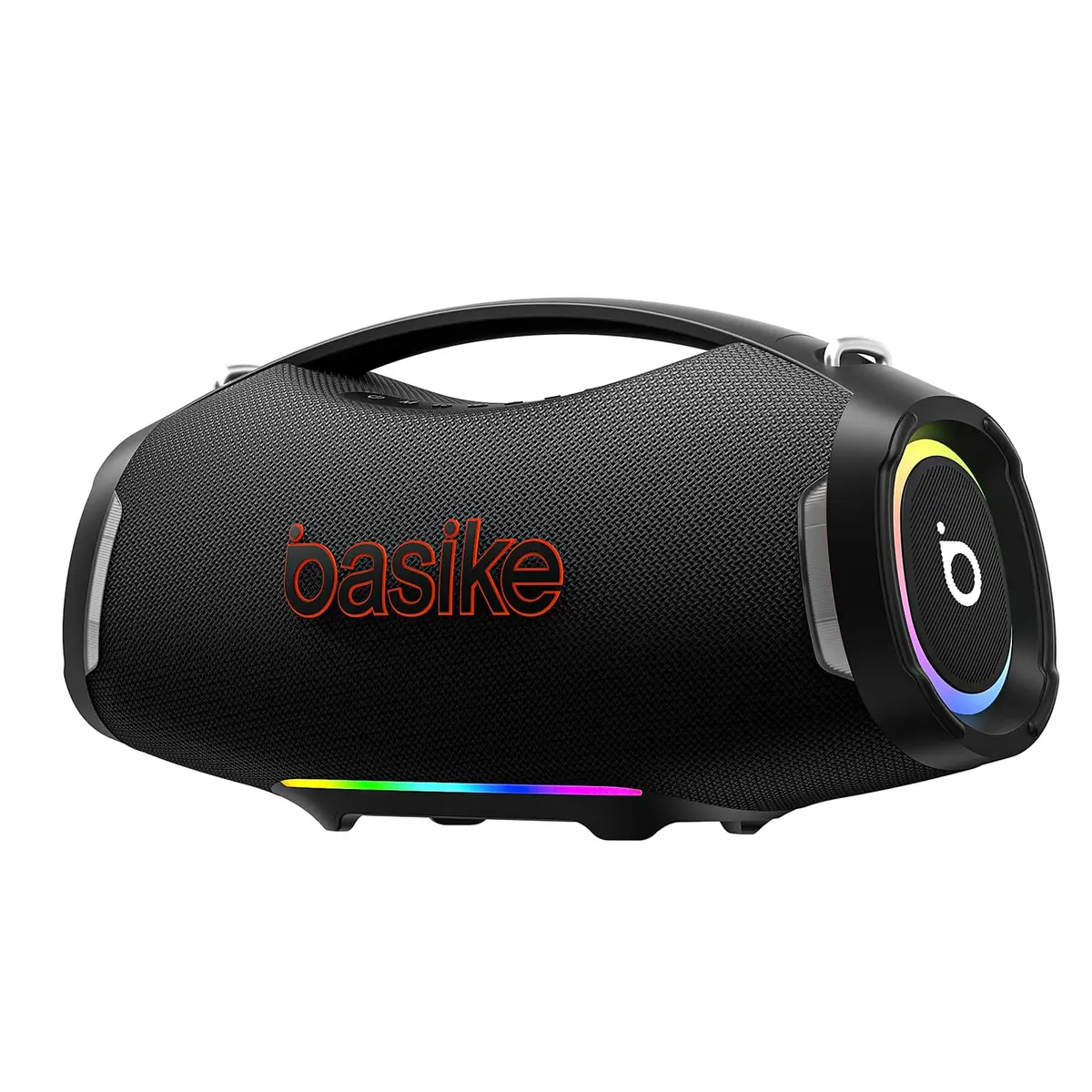 Caixa de Som, Basike, Boombox F10 Pro, Bluetooth, 500W, TWS (Preto) | RGB, Resistente à Poeira e Água IPX6, Bateria de até 8+32h, Entradas USB/AUX/TF, Grave Potente