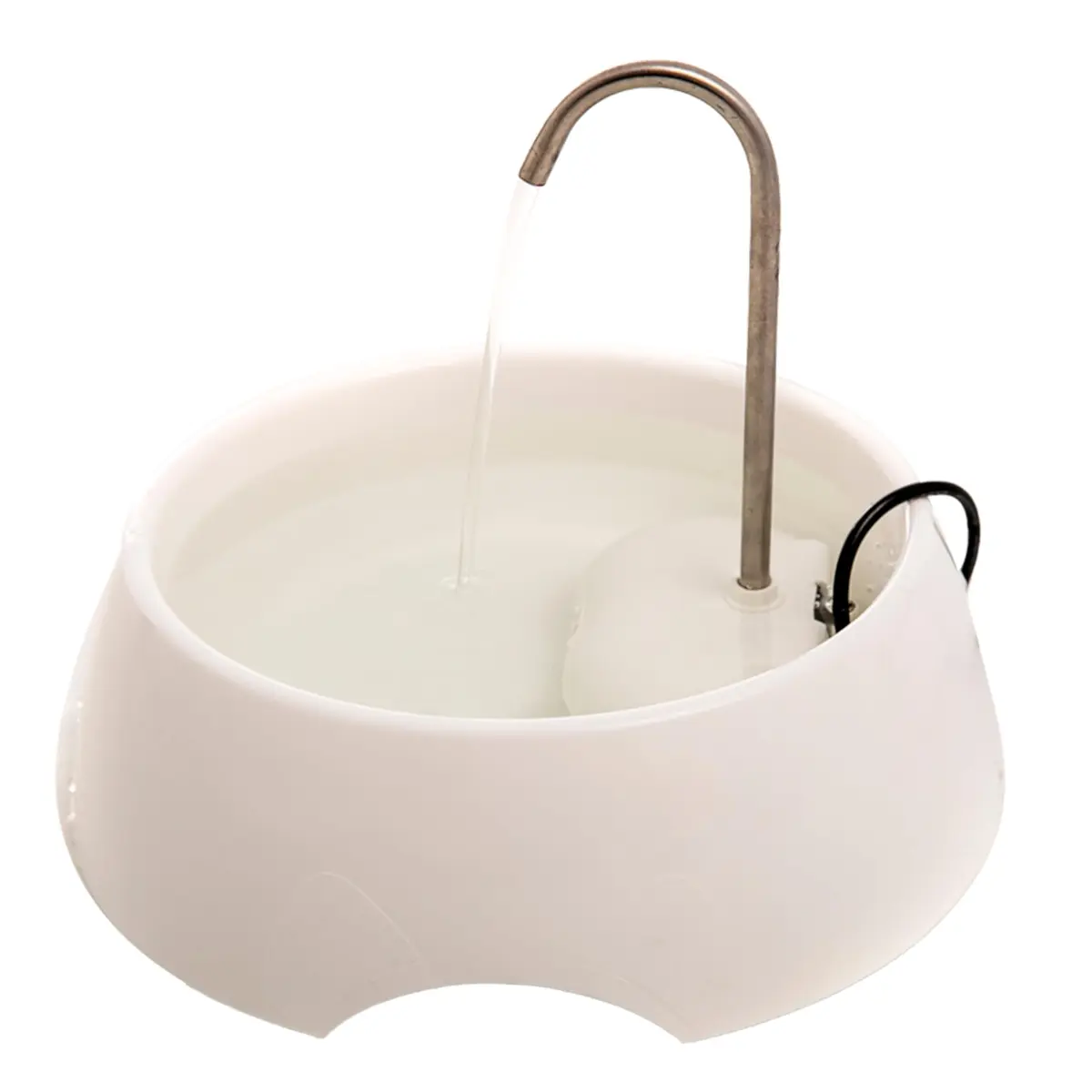 AMICUS - Fonte Bebedouro de Água Portátil AQUA MINI para Gatos e Cães - Fontes de Água para Pets, Bebedouro para Animais de Estimação - Adaptável, Aço Inoxidável, Bivolt - 1,2L de Capacidade - Branca