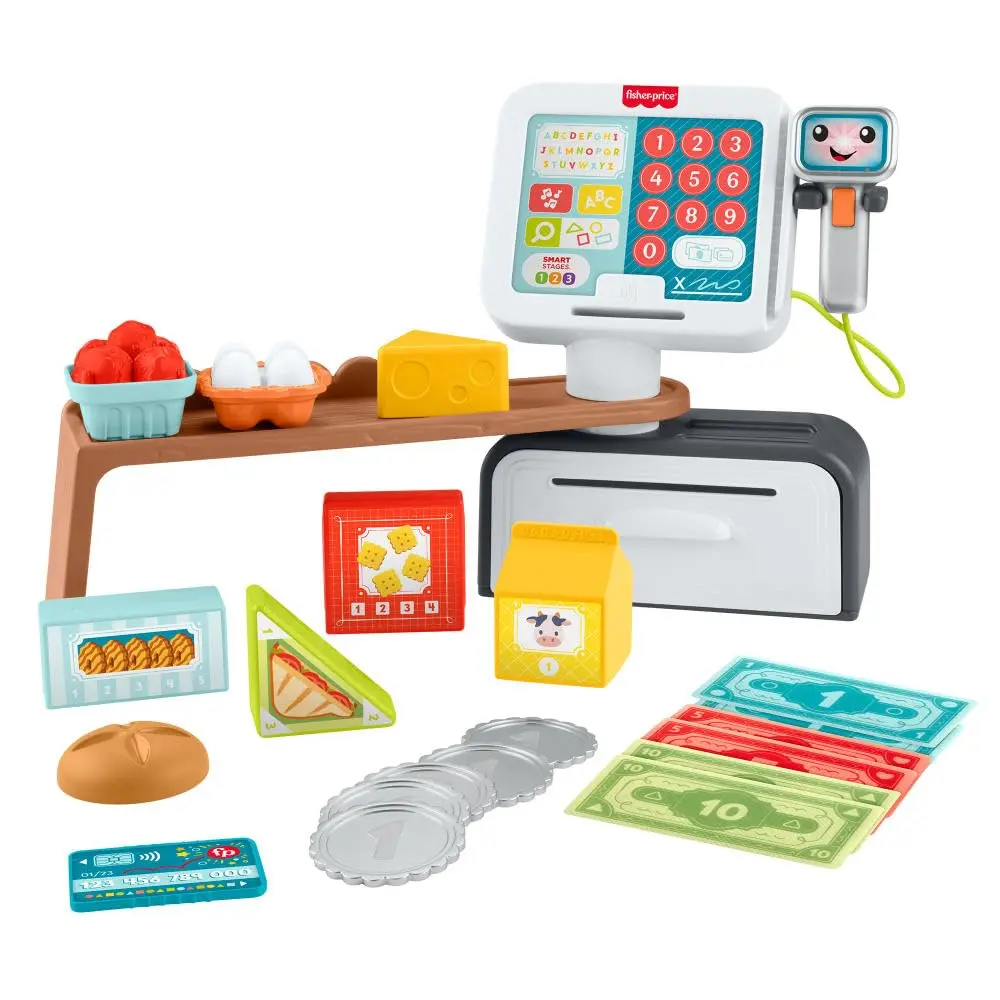 Caixa Registradora Laugh & Learn Fisher-Price Mattel. Com luzes, sons e peças educativas que ensinam números e cores. Ideal para crianças a partir de 2 anos. - 1