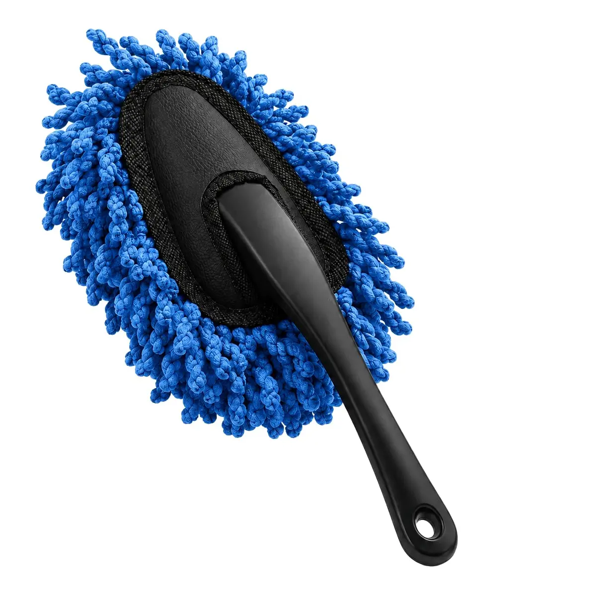 Espanador Multiuso de Microfibra para Carro e Casa 30cm, Removedor de Poeira Macio e Resistente, Limpeza Automotiva Painel e Interior, Cabo Ergonômico (Azul)