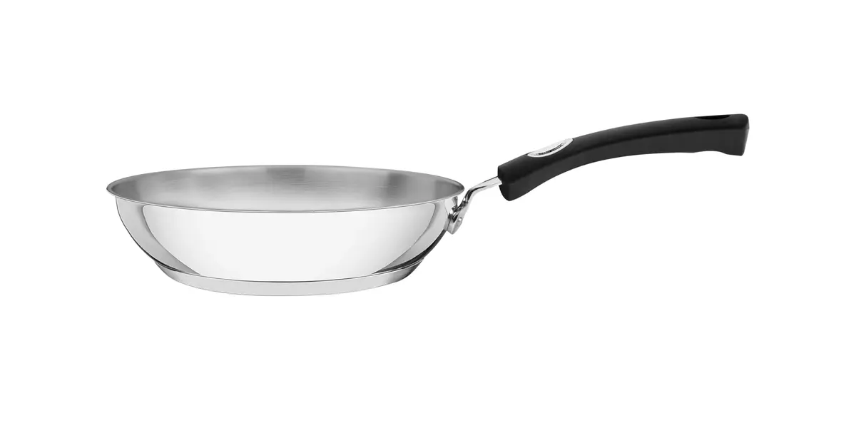 Frigideira Tramontina Solar Silicone Rasa em Aço inox Fundo Triplo com Cabo de Silicone 20 cm 1,3 L
