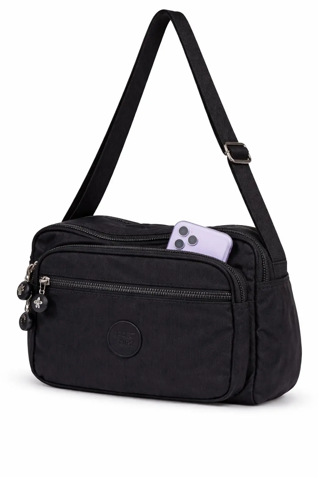 Bolsa Transversal Feminina Impermeável com Múltiplos Bolsos e Alça Ajustável, Bolsa em Poliéster Resistente para Trabalho, Faculdade, Viagem e Dia a Dia - 1
