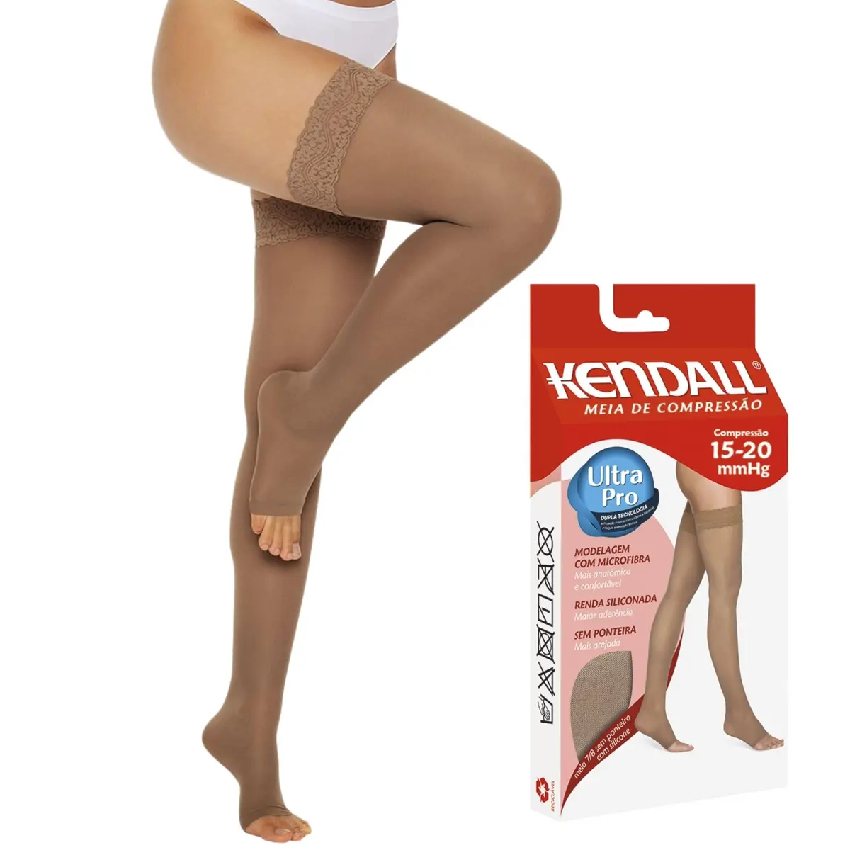 Meia Kendall Média Compressão 15-20 mmhg 7/8 Para Circulação - 1