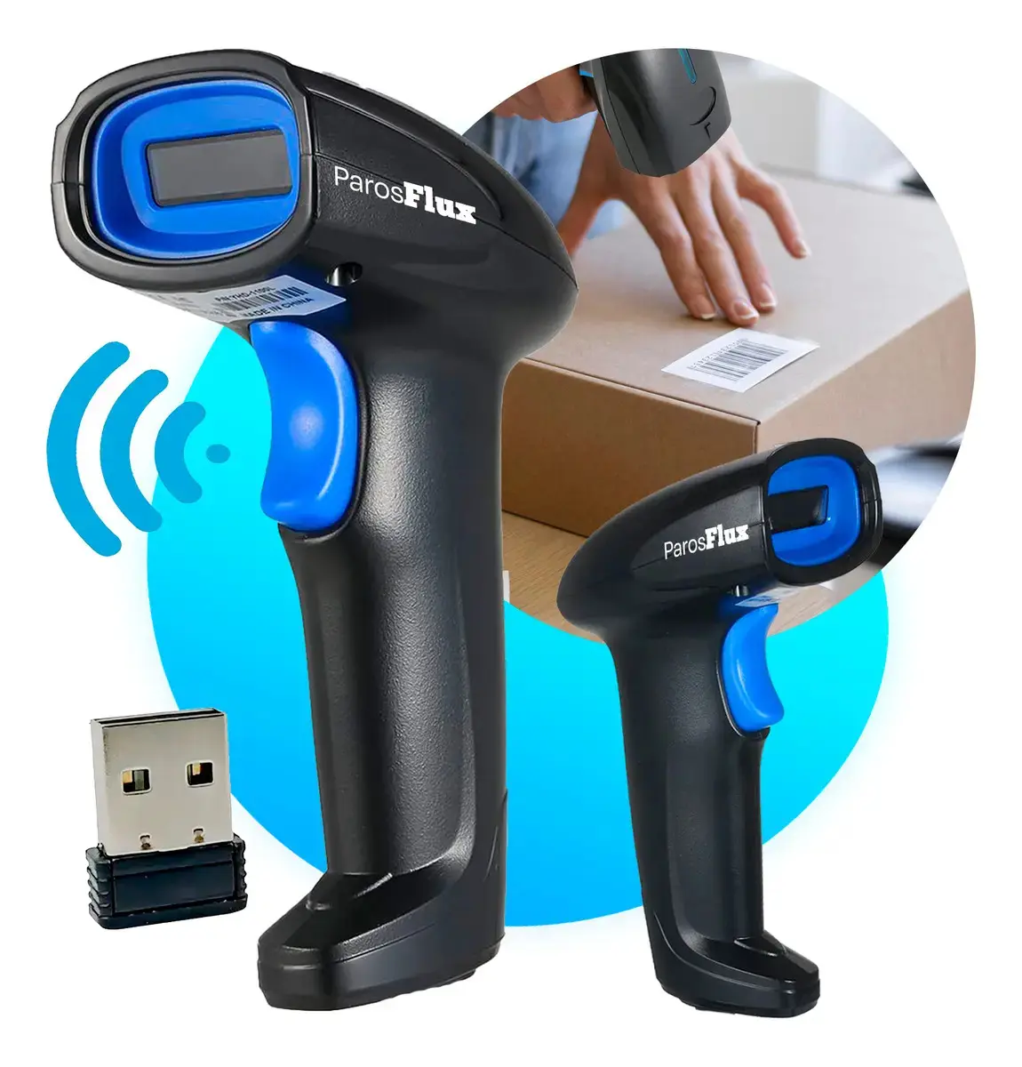 Leitor Código De Barras Sem Fio Usb De Mão Bar Code Scanner 1d Laser Linear Cor Preto - 1