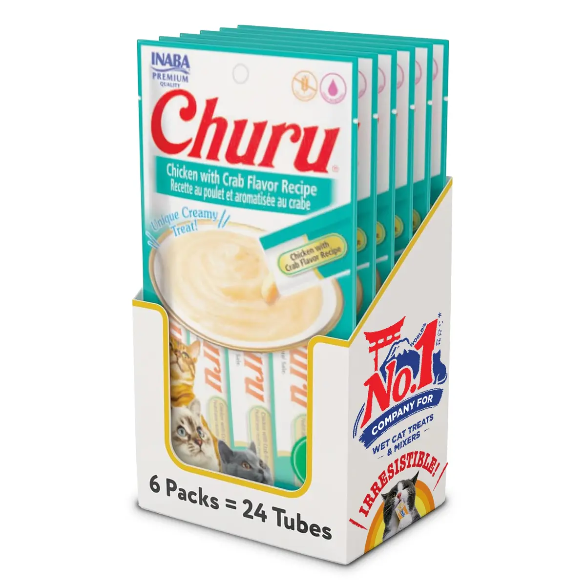 Churu Display Para Gato Sabor Frango Com Caranguejo 24 Tubos de 14g