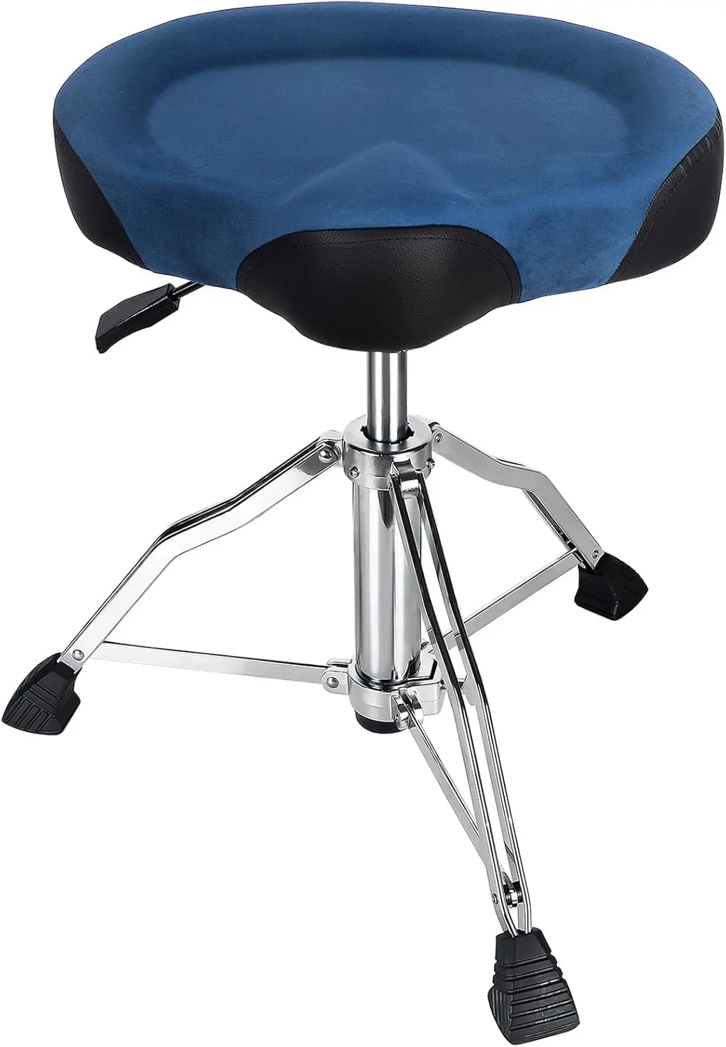 VEDO Banco de Bateria Hidráulico Pesado – Assento Ergonômico com Espuma de Memória, Altura Ajustável 17-24 pol, Base Tripé Antiderrapante, Capacidade 136 kg, Cor Azul