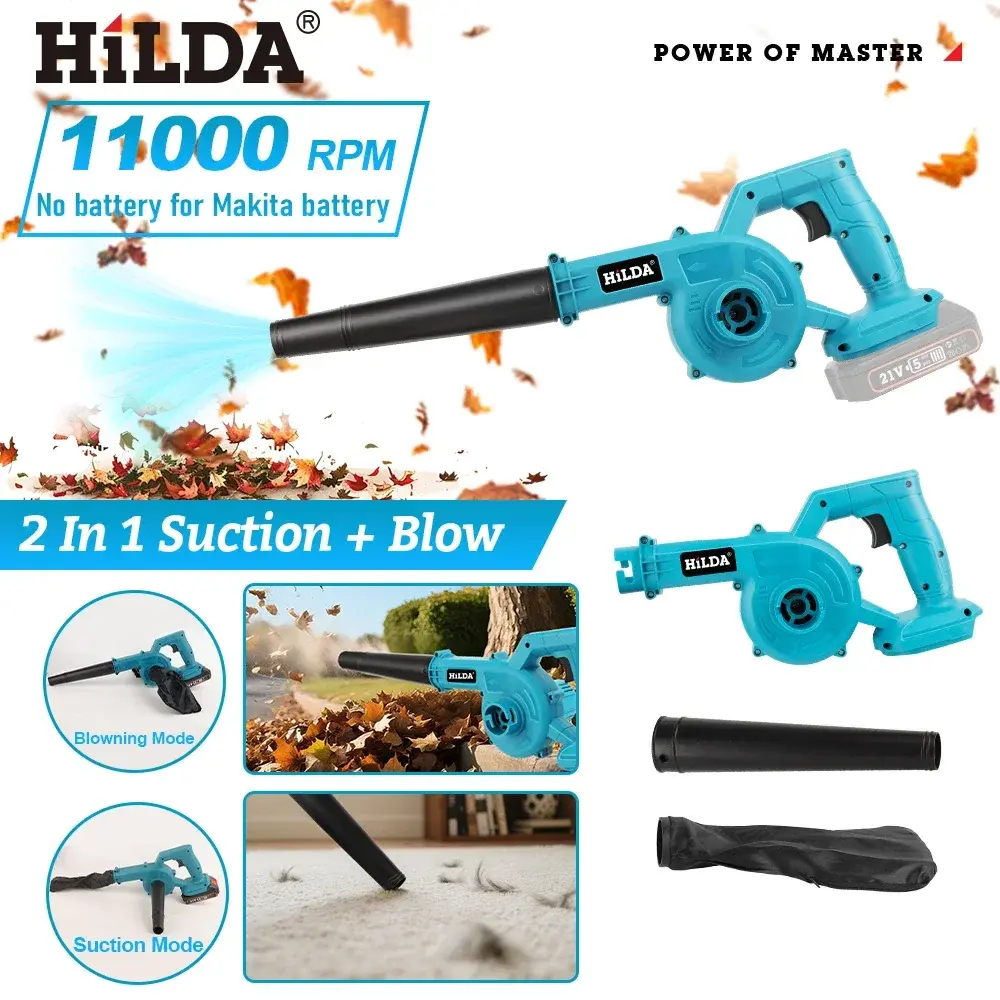 Hilda ventilador de ar elétrico sem fio ferramentas elétricas jardim aspirador pó computador coletor portátil para makita bateria