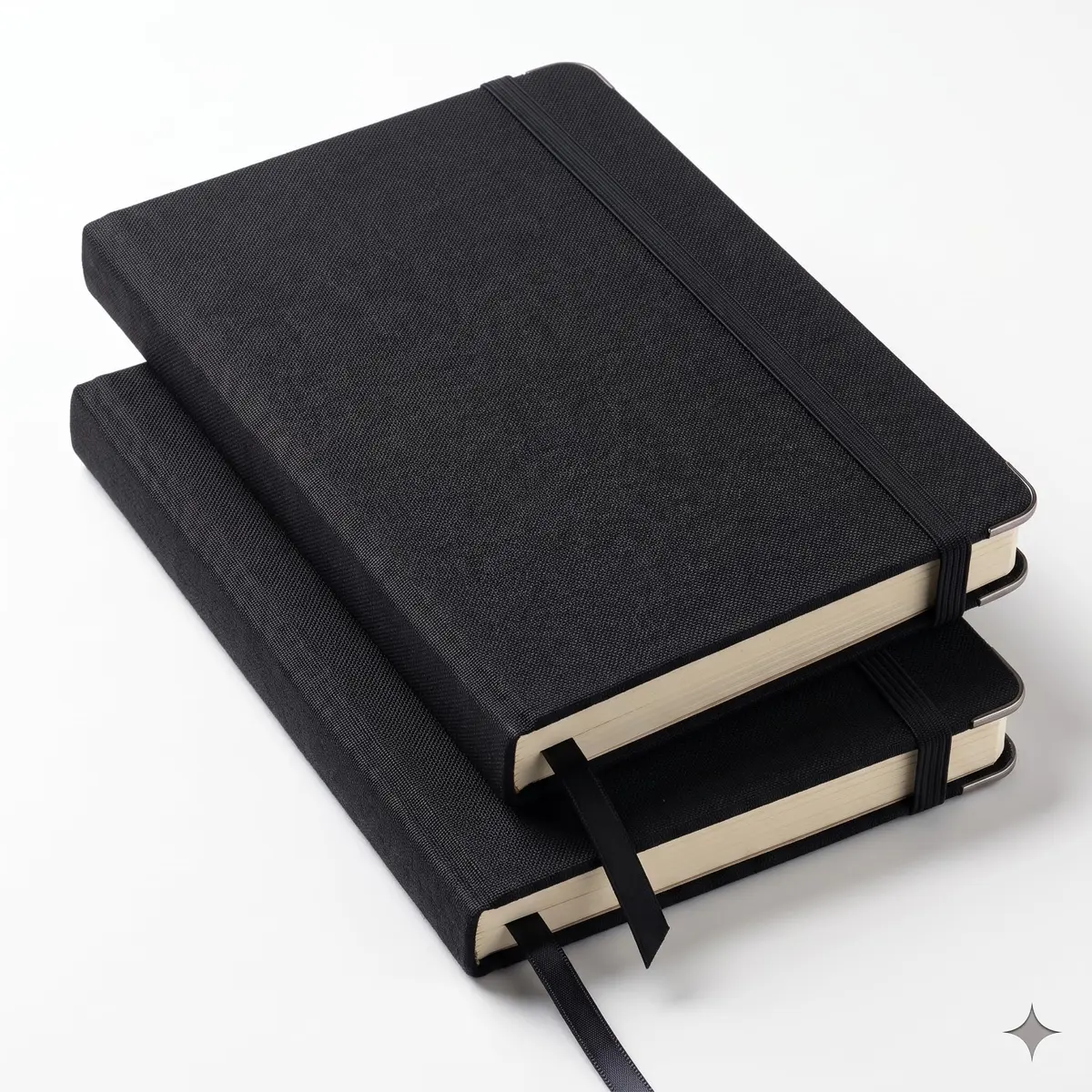 Caderno A5 Com Pauta Caderneta Moleskine Capa Dura - Premium (2 pretos)