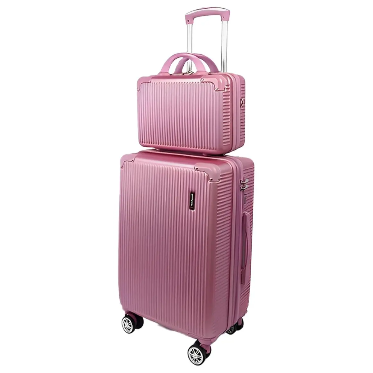 Mala de Bordo 10kg com Frasqueira Bagagem de Mão Expansivel Aprovada ANAC com 4 Rodas duplas 360° Cadeado AntiFurto TSA Mala de Viagem Alça Lateral com Divisória, Leve Resistente (Rosa) - 1