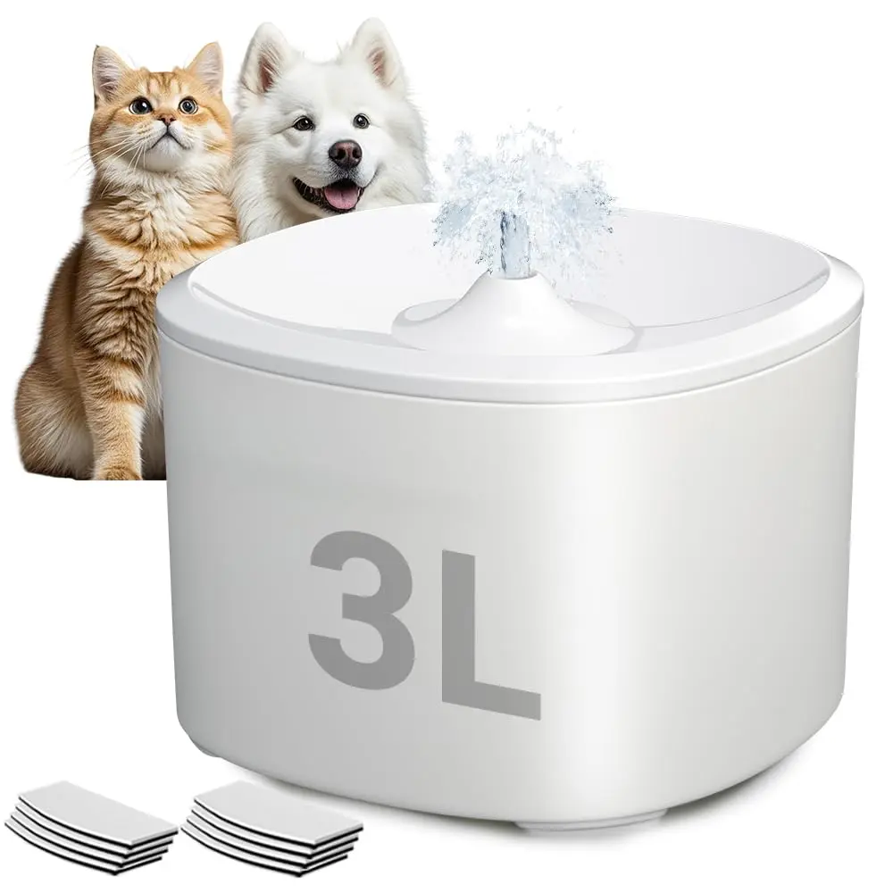 Bebedouro para Gatos, Interface Usb, com 8 Esponjas Filtrantes, Fonte de Agua Pra Gato, Ajuste de Altura Do Jato de Agua em Três Níveis(1-5cm), Fonte para Gatos, Bebedouro Gato