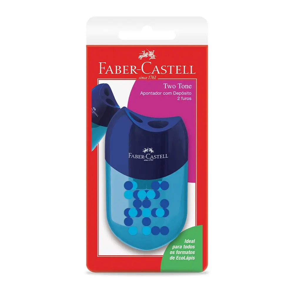 Apontador, Faber-Castell, Two Tone, SM/TWOTONEAPT, Cores Sortidas - 1