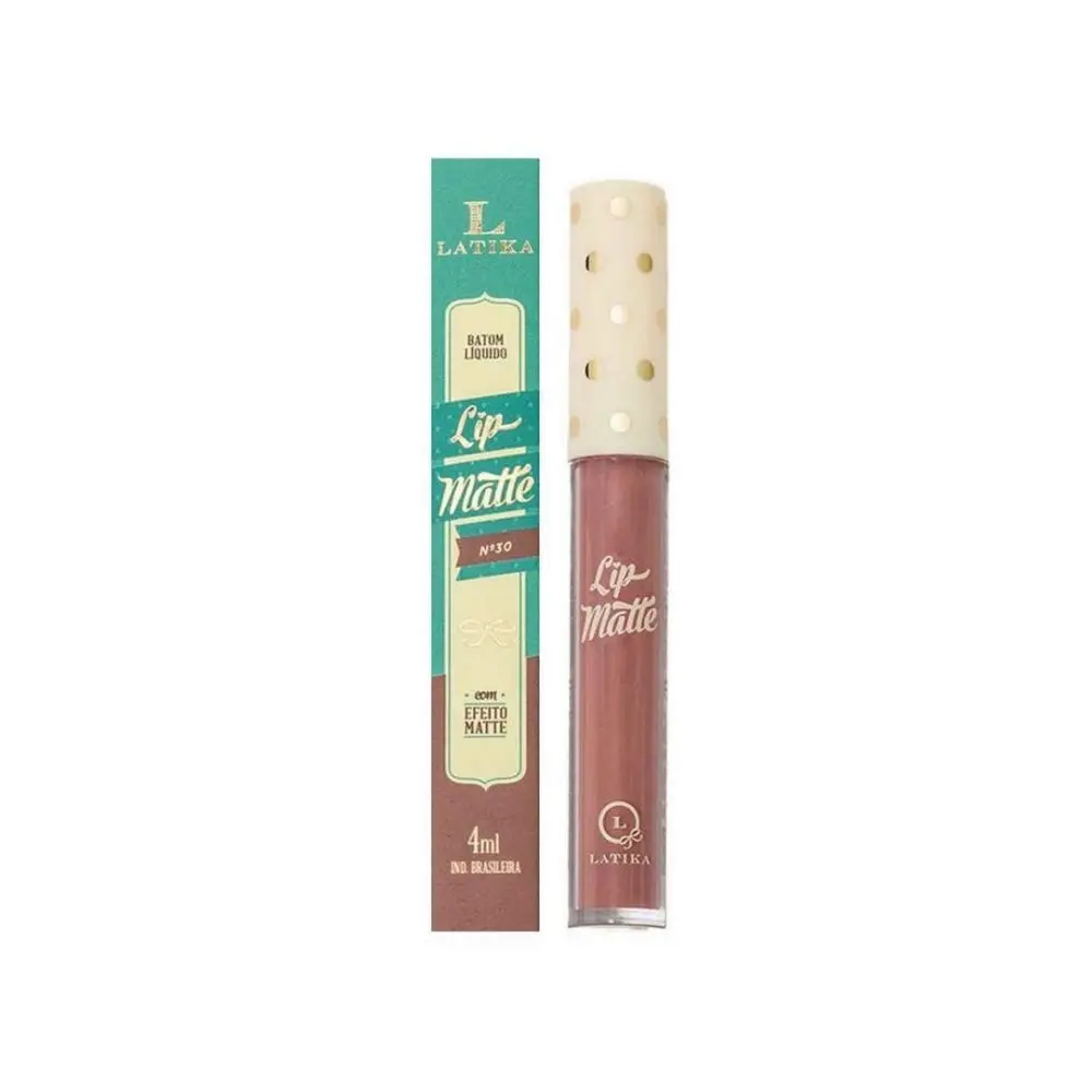 Latika Lip Matte n° 30 batom líquido matte nude de longa duração e alta pigmentação 4ml