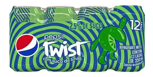 Pack Refrigerante Pepsi Twist Lata 350ml 12 Unidades