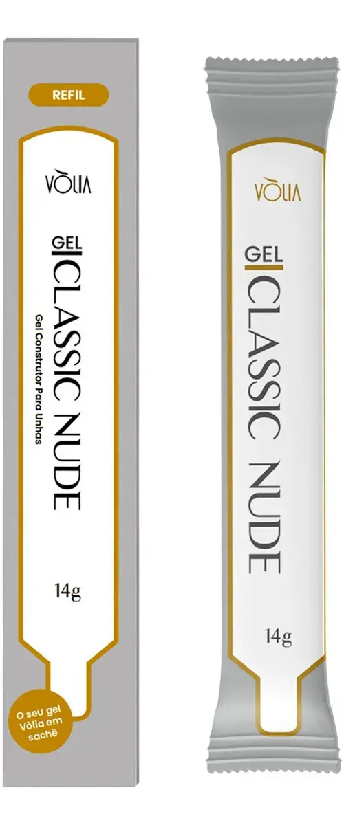 Refil Sachê Gel Para Unhas Vólia Classic Nude 14g