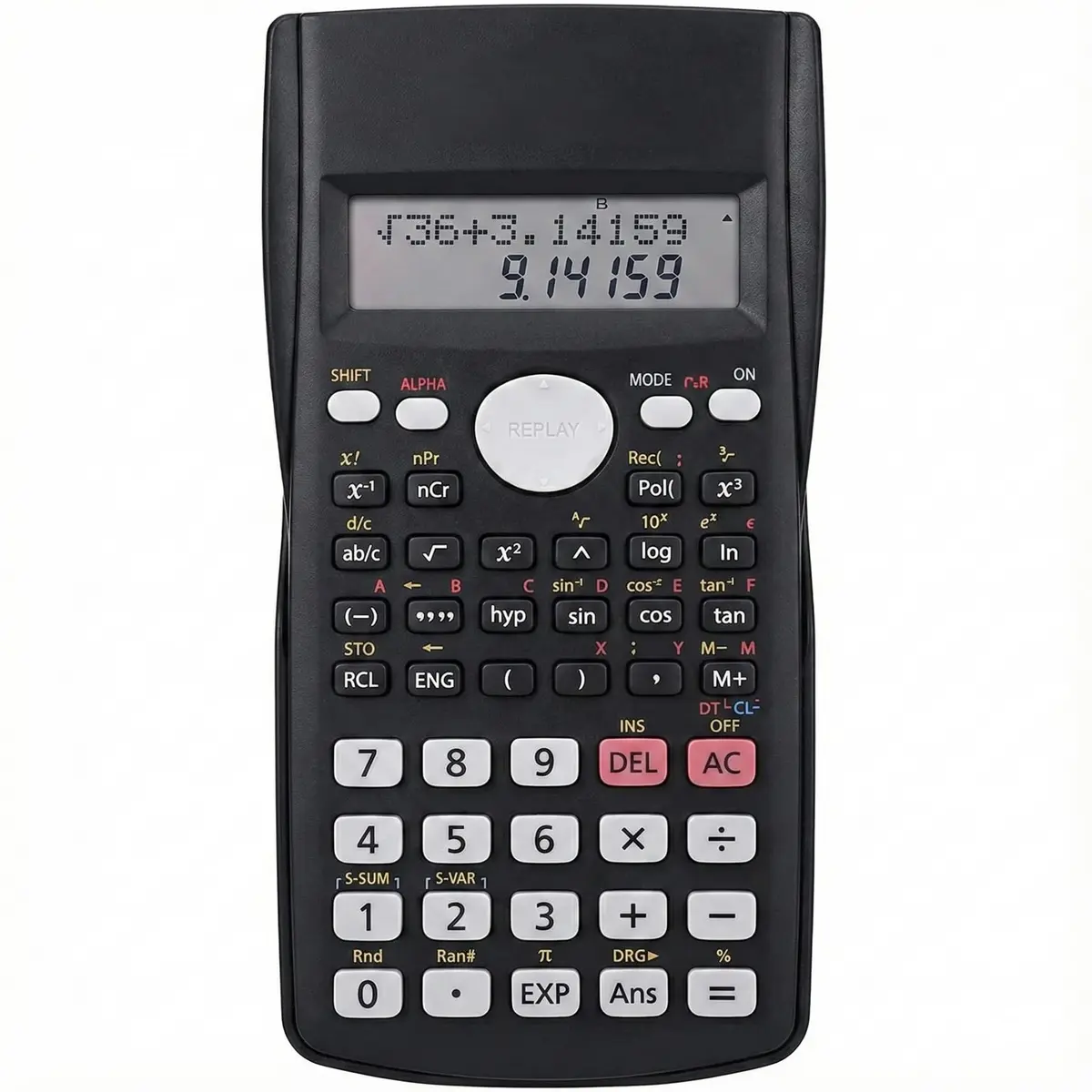 Calculadora Científica de Engenharia, 240 Funções, Display de Linha Dupla, Ideal para Escola e Escritório (Preto)