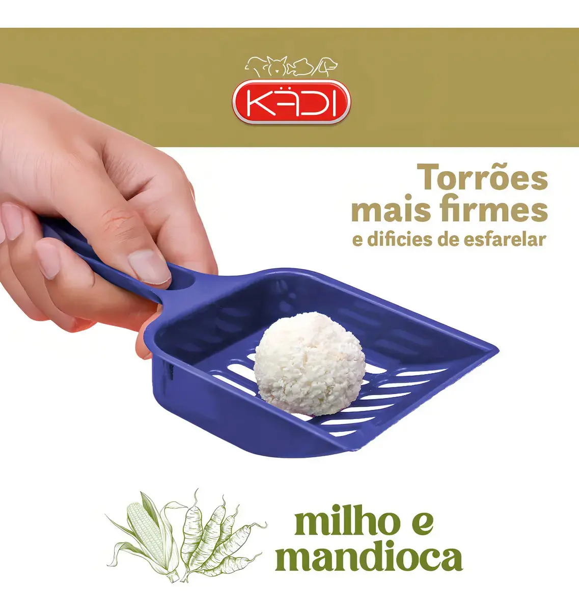 Areia Sanitária Gatos Milho Mandioca Kadi Graos Mistos 4kg thumbnail 8