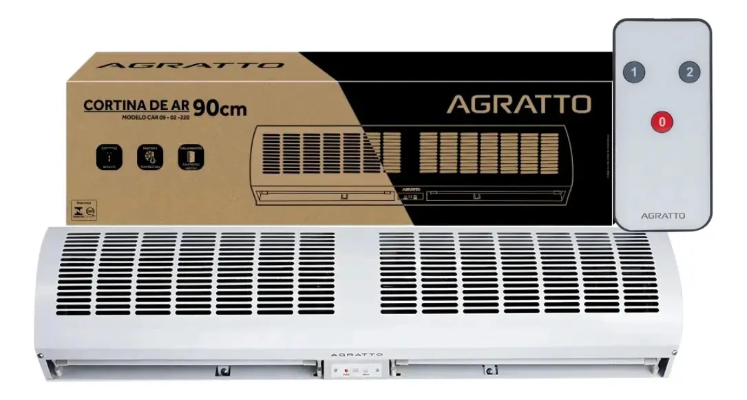 Cortina de Ar com Controle Remoto Agratto 90CM Monofasico CAR09-02