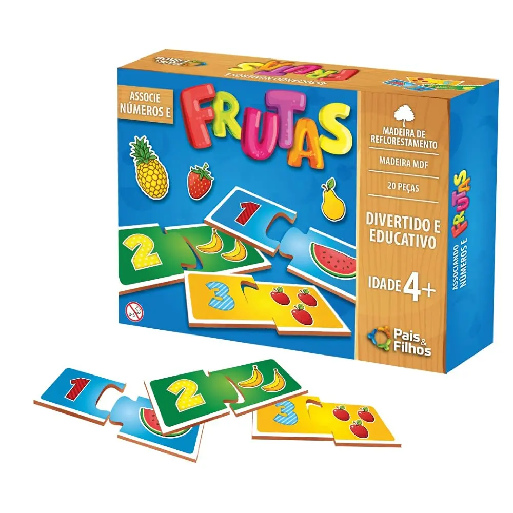 Associe Números E Frutas - Madeira, Sortido, Pais & Filhos - 1