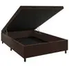 Base Box de Casal Portobel Noah com Baú e Revestimento em Tecido de Poliéster 40x138x188cm - Marrom - 1