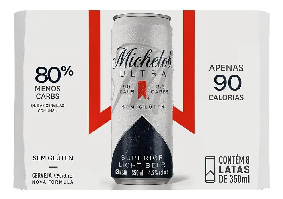 Cerveja Michelob Ultra Lata 350ml - Pack Com 8 Unidades