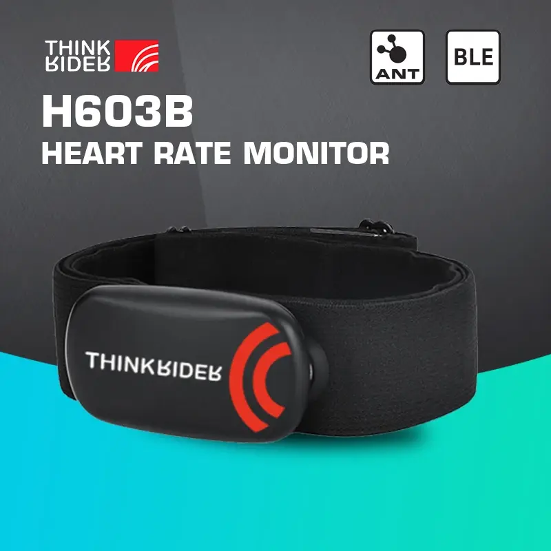 ThinkRider Monitor de frequência cardíaca Cinta peitoral ANT + Sensor de fitness Cinto compatível Wahoo Polar Garmin Connected Cycl