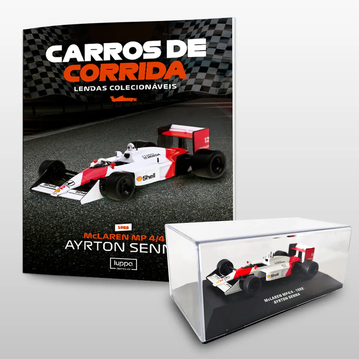 LUPPA McLaren MP4/4 1988, Fórmula 1/Carro Metálico Diecast/Carro em Escala e Série Colecionáveis: MCLAREN MP 4/4 1988 AYRTON SENNA BRITISH GP