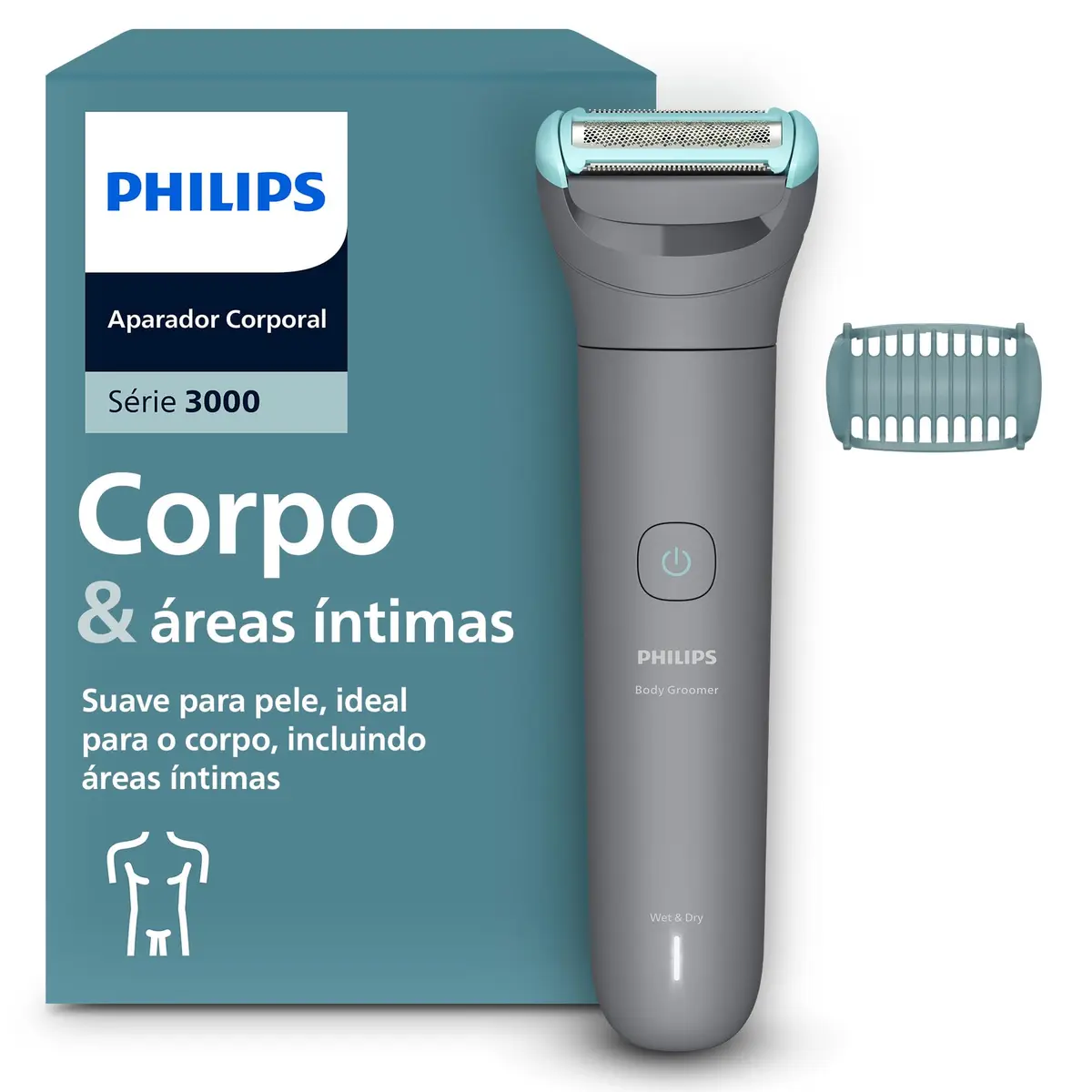Philips Aparador e Raspador de Pelos Corporais Masculino À Prova d'Água com Bateria Recarregável, Bivolt – BG3470/15 - 1