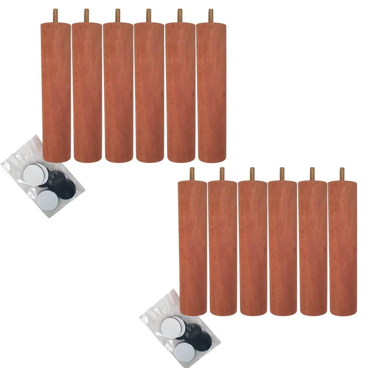 Kit 12 Pes Para Cama Box Casal Pés De Madeira 20cm Pé Palito - 1
