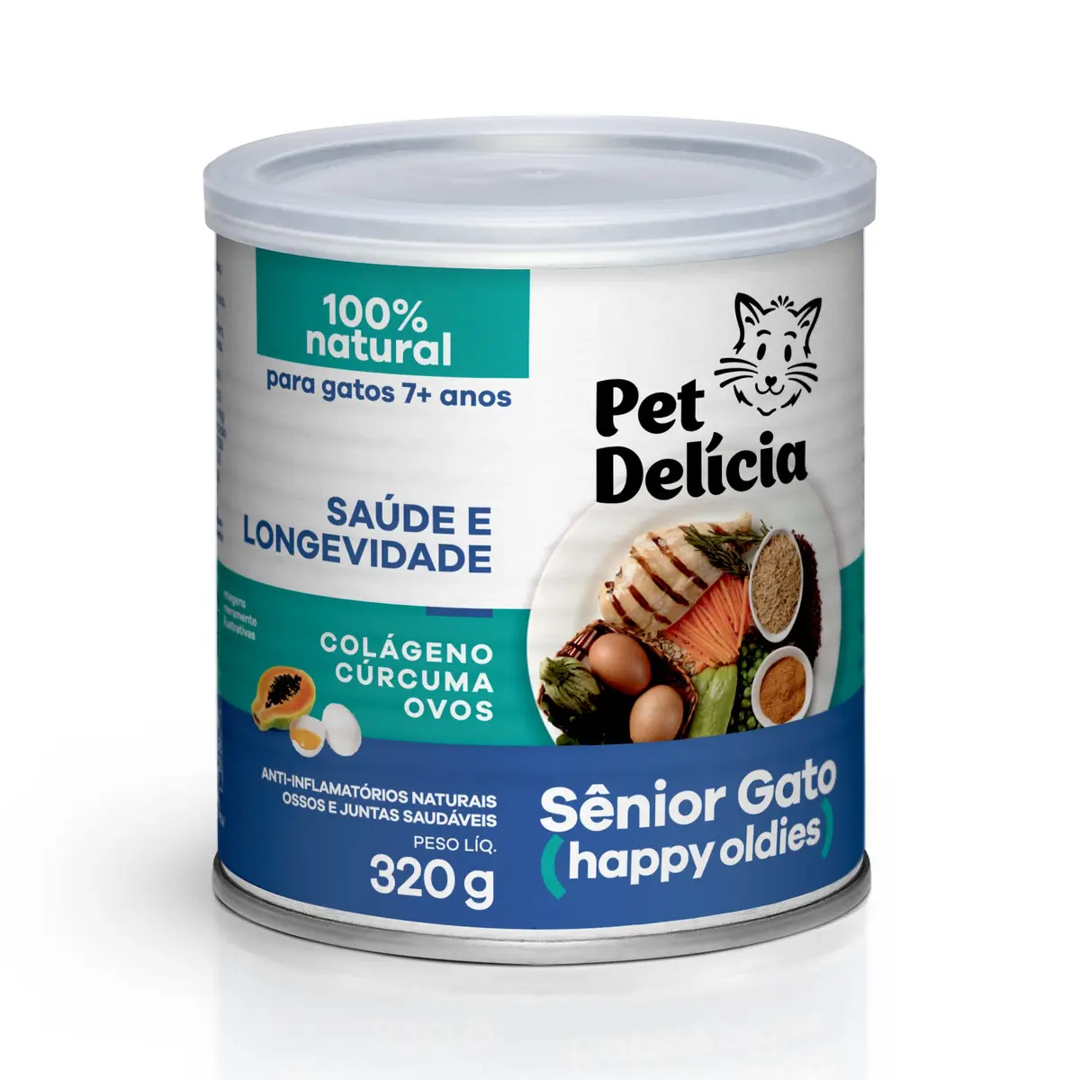 Pet Delícia Sênior Gato 320g, Ração Úmida para Gatos