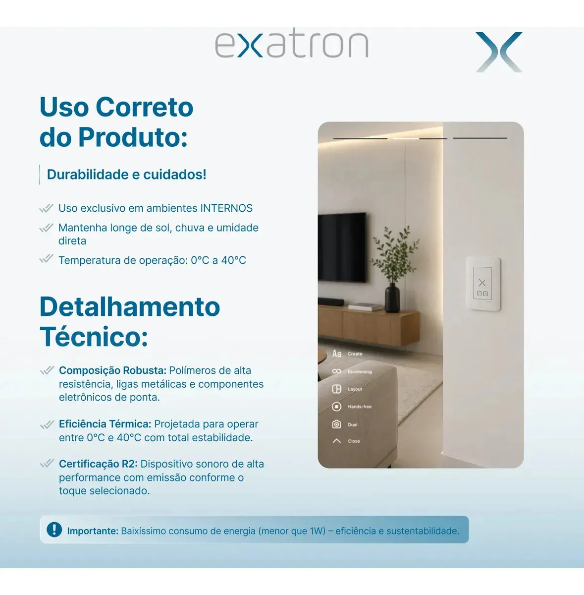 Campainha Com Fio Eletrônica Residencial Musical 28 Toques Exatron LECO4004 Bivolt Touch Volume Ajustável 4x2 Embutir Branca thumbnail 7