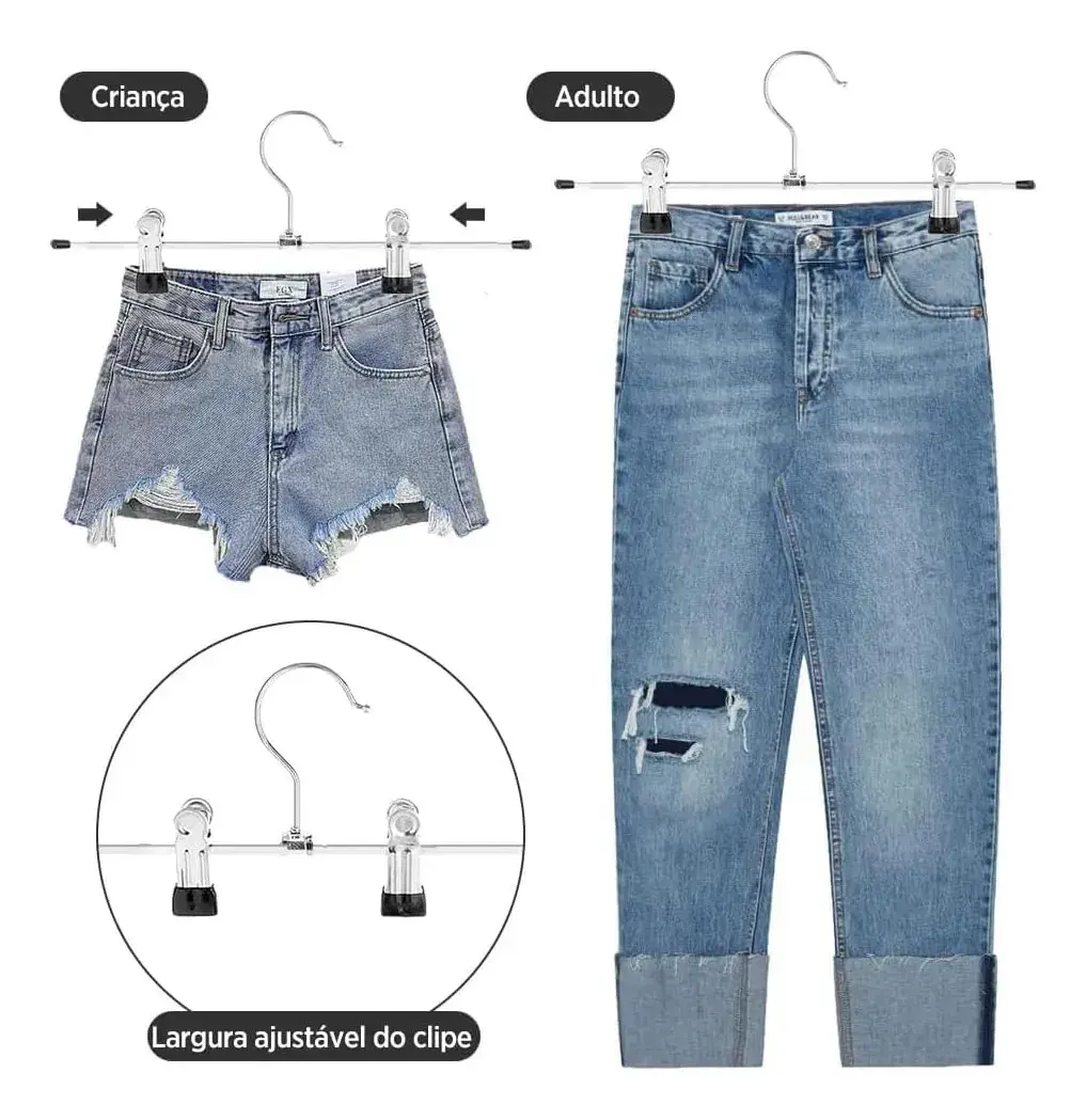 Kit 10 Cabide Presilha-calça, Saia Ou Bermuda Topen Home thumbnail 7