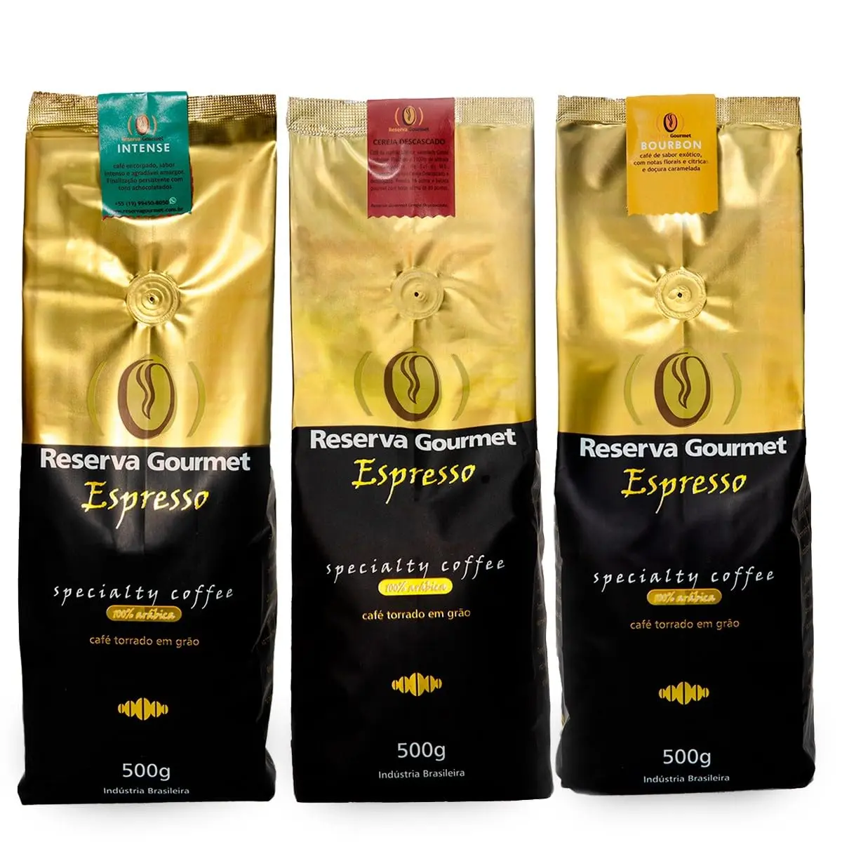 Kit Café Especial em Grãos, 3 Pct de 500g, Torra Fresca, Direto da Fazenda (3 sabores)