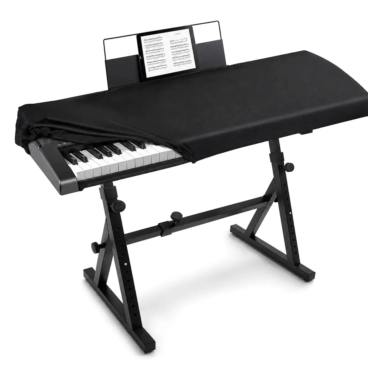 Capa Para Teclado Eletrônico de Piano Preto 134x29cm, Protetor de 88 Teclado à Prova D'água e Poeira Com Cordão Ajustável, Tecido Oxford Macio, Acessórios Essenciais Para Proteger Seu Piano Musical