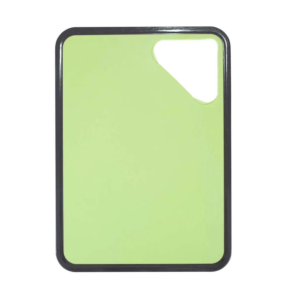 Tábua de Corte Antiderrapante Naxos – Antibacteriana e Livre de BPA, com Abertura para Transferência de Alimentos, Dupla Face, Preserva o Fio das Facas 35× 25 cm - Cor: Verde com Cinza