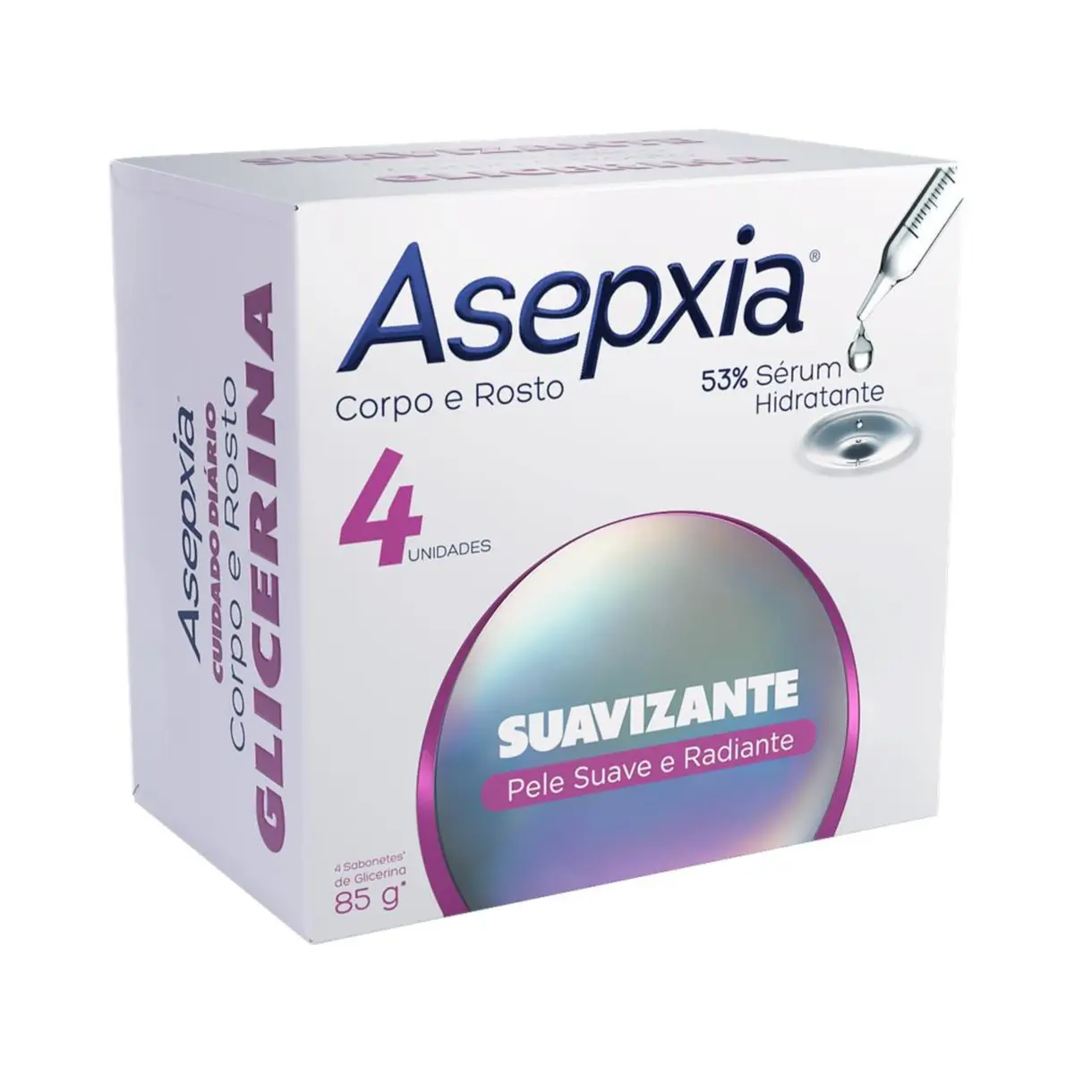 Asepxia Kit 4 Sabonete Corporal Suavizante 85g - Pele Sensível e Rosto