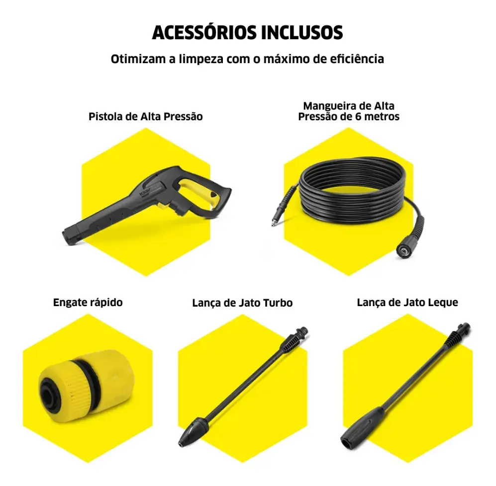 Lavadora de Alta Pressão Kärcher K5 motor a indução 2.100 PSI/Libras 360 L/h 1.900 W com lança turbo e lança leque thumbnail 6