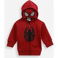 blusão infantil moletom com capuz homem aranha vinho