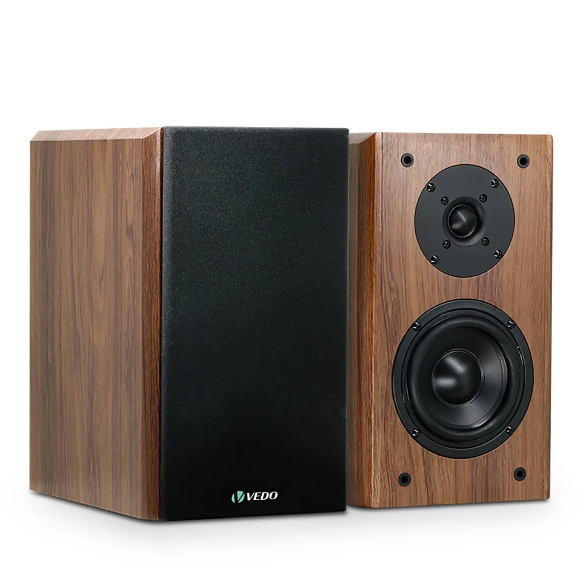 VEDO Caixa acústica passiva de estante, 5,5 polegadas, 200W, alto-falante HIFI,estéreo de duas vias com altas e médias frequências, adequada para sistemas de home theater; requer um amplificador - 1