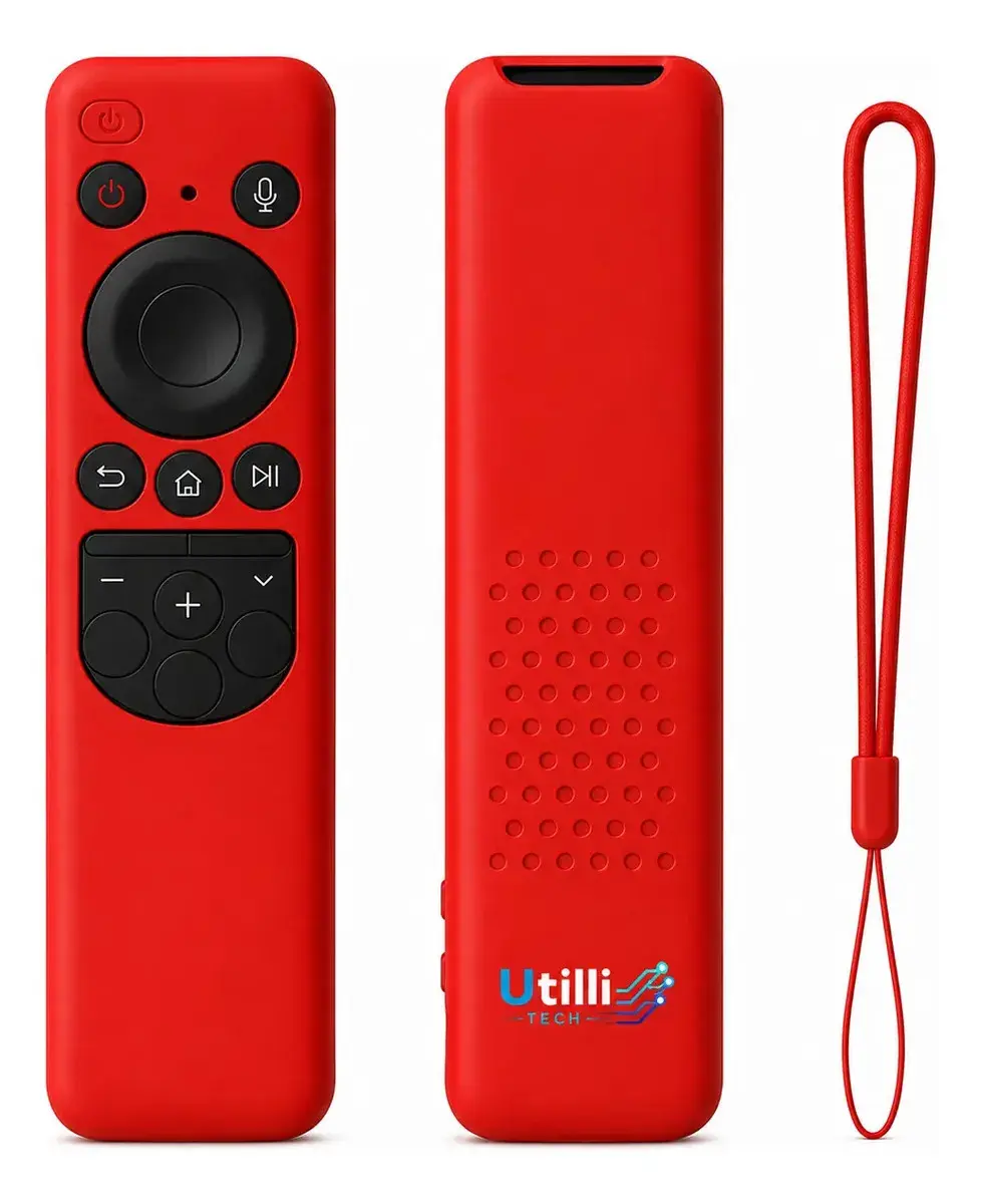 Capa de Silicone para Controle Remoto Samsung BN59-01432A Vermelha com Cordão
