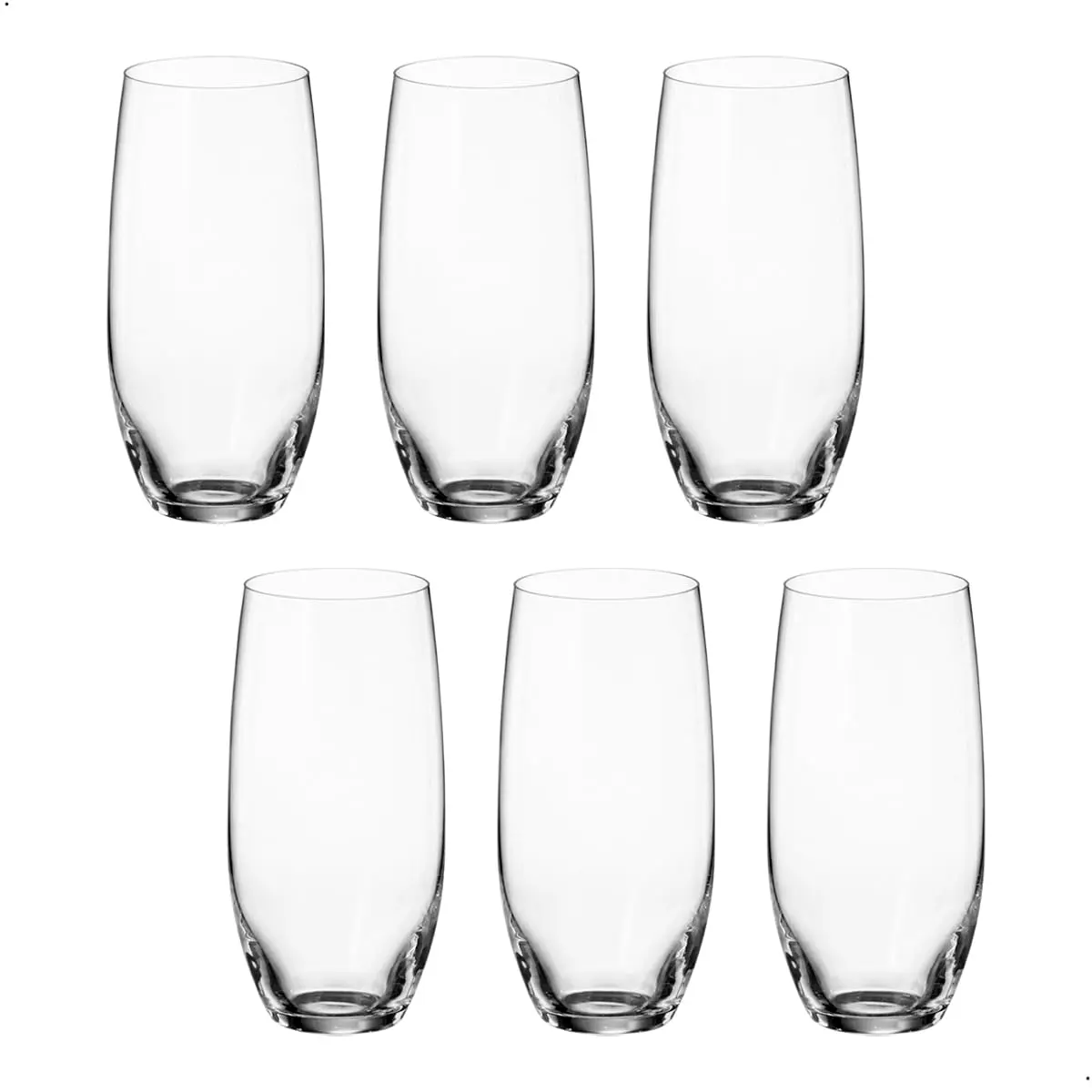 6 Copos de Cristal para Água e Suco 470 ml Mergus Bohemia