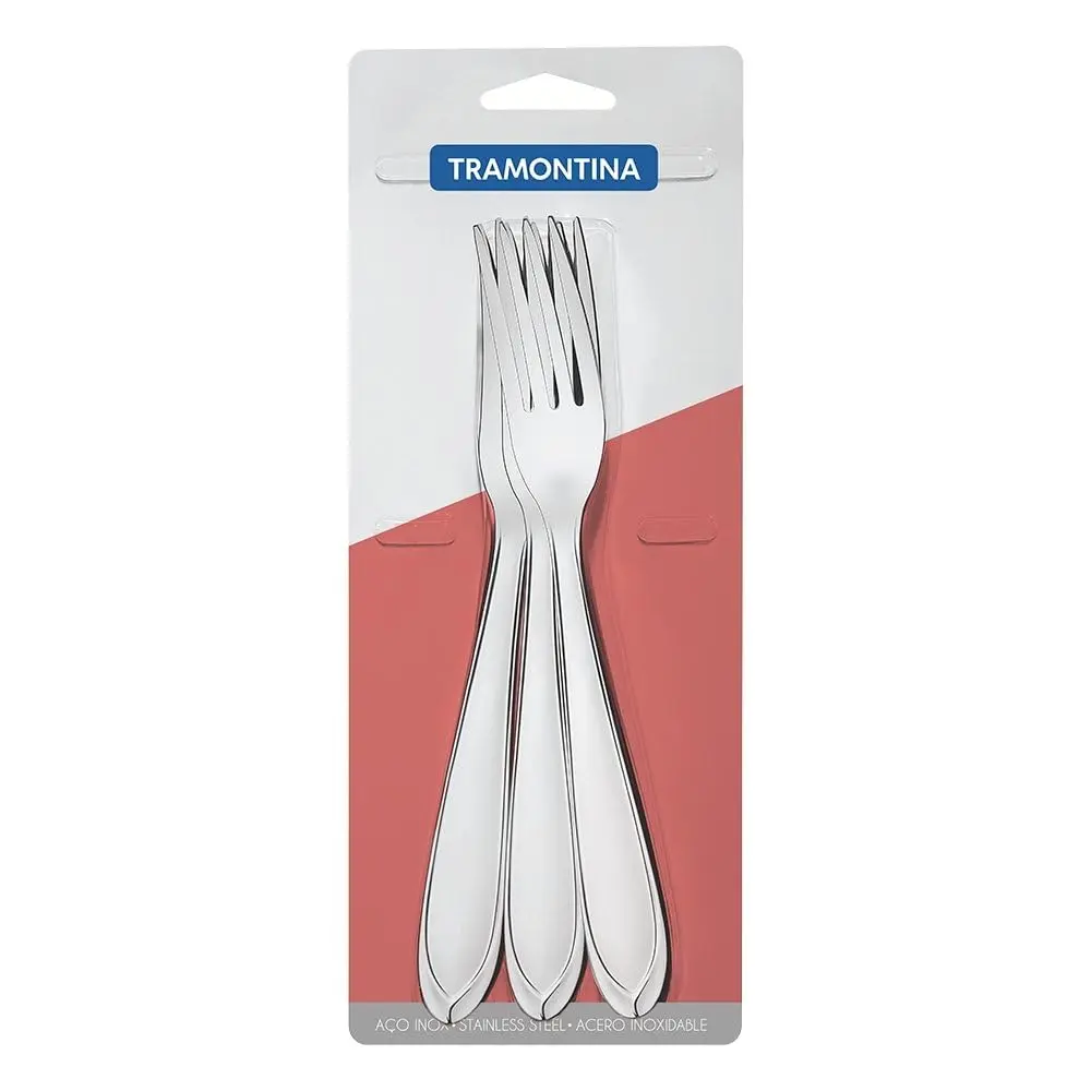 Conjunto De Garfos De Mesa Aço Inox 3 Pç Tramontina Inox - 1