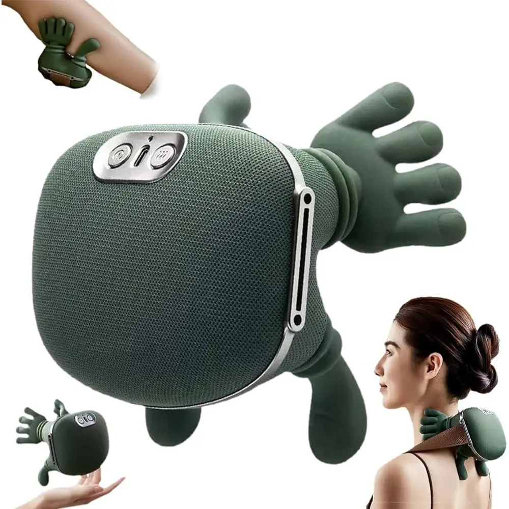 Massageador Cervical Térmico Portátil com 8 Pontos de Massagem, Design Mãos Livres e Bateria Recarregável