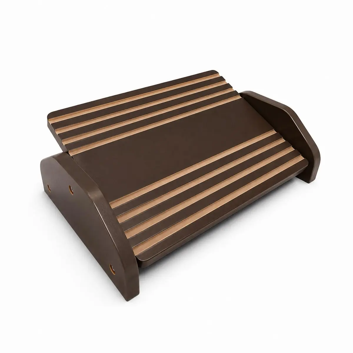 Souza & Cia Apoio Ergonômico para Pés, Cor mdf Tabaco, Descanso para Pés Antiderrapante, Base Ergonômica para Escritório, Home Office e Estudos, Auxilia na Postura e Conforto Durante o Trabalho - Modelo 3703
