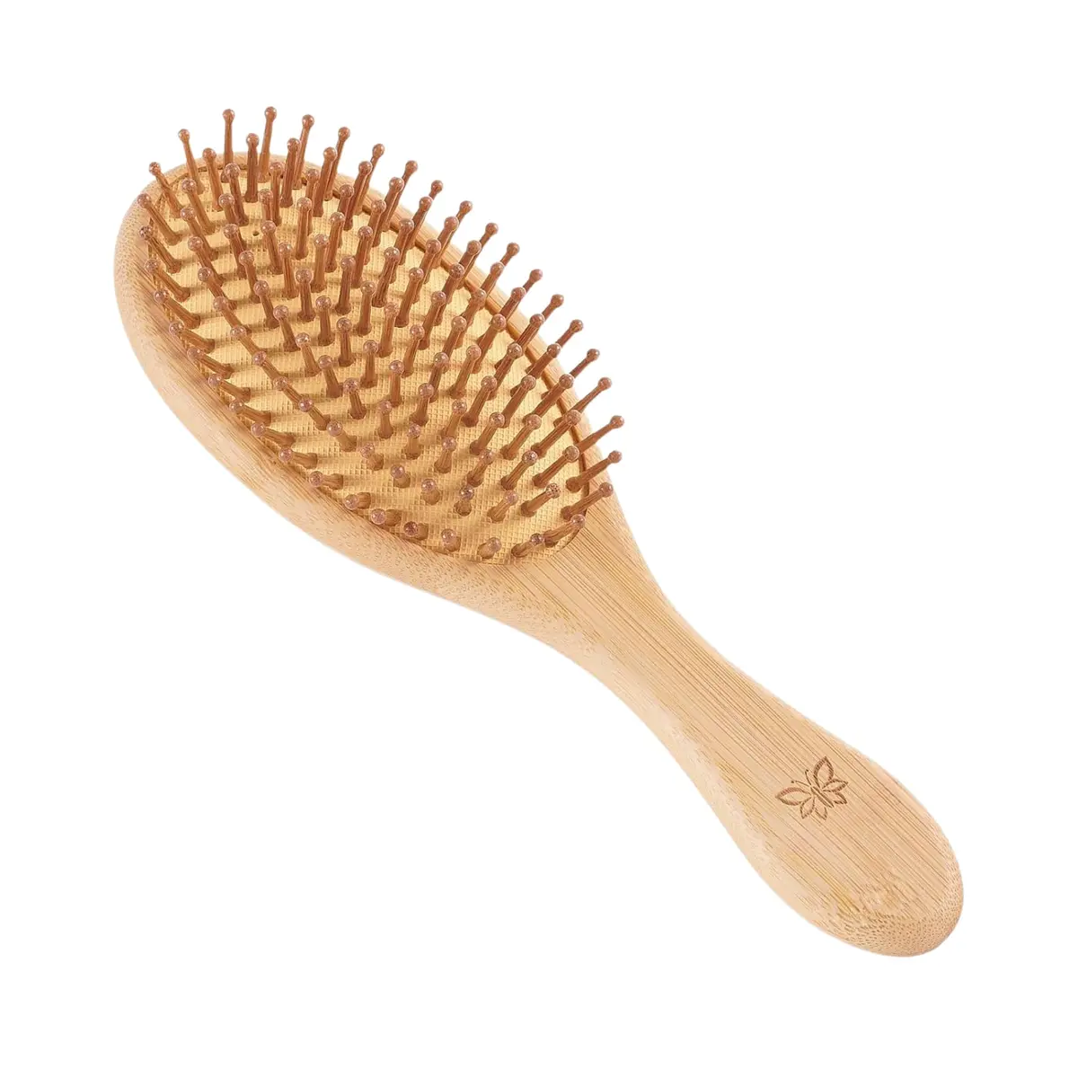 Escova de Cabelo de Bambu Natural Antiestática com Massageador de Couro Cabeludo – Desembaraça Sem Quebrar, Uso Seco ou Molhado, para Adultos, Crianças e Pets - 1