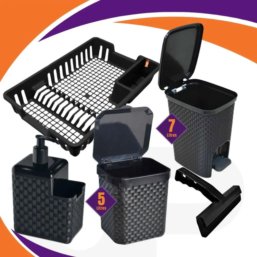 Kit Cozinha Multiuso Completo para Organização da Casa 5,4,ou 3 pecas