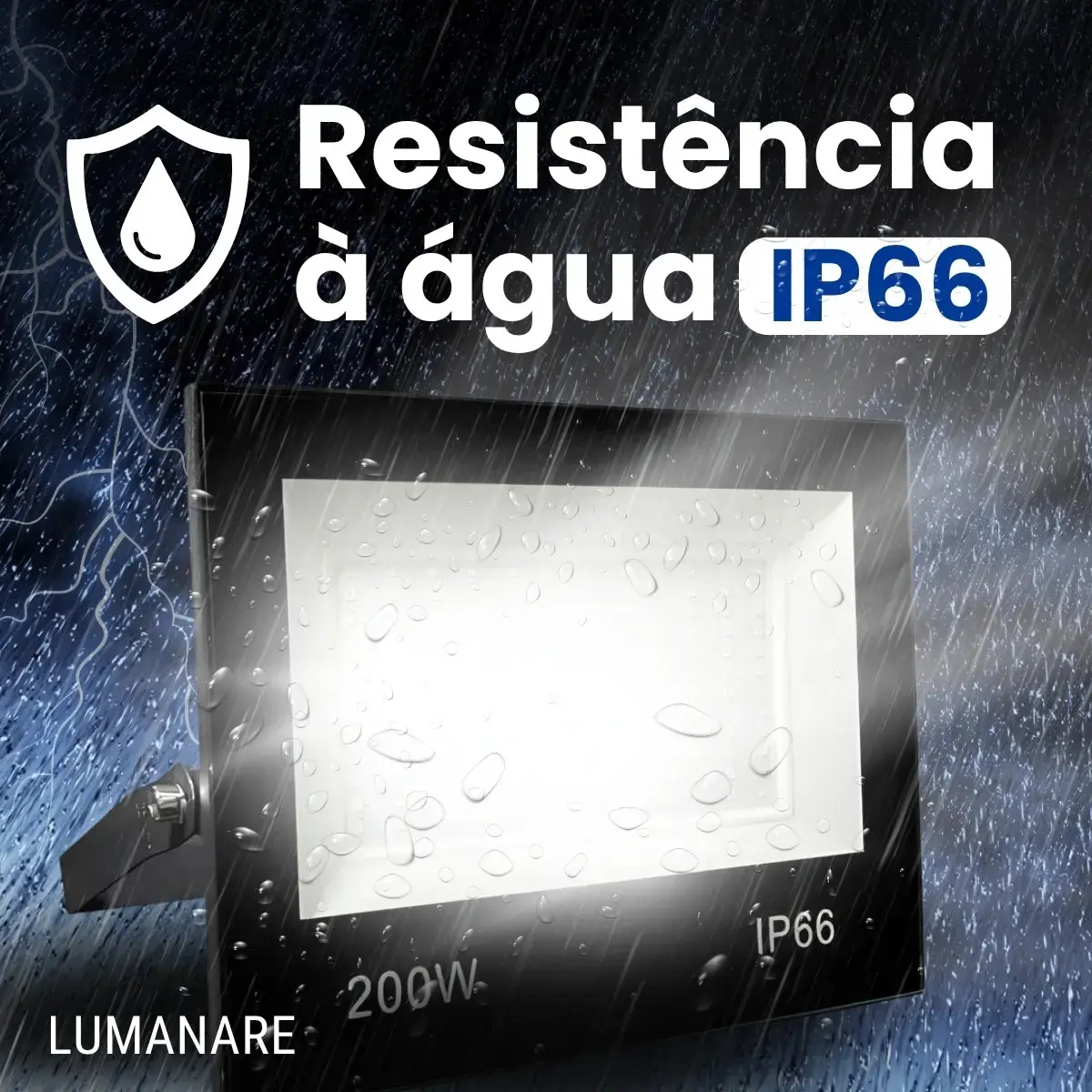 Refletor Led Holofote Grande 200w Luz Branco-frio 6500k Ip66 thumbnail 4