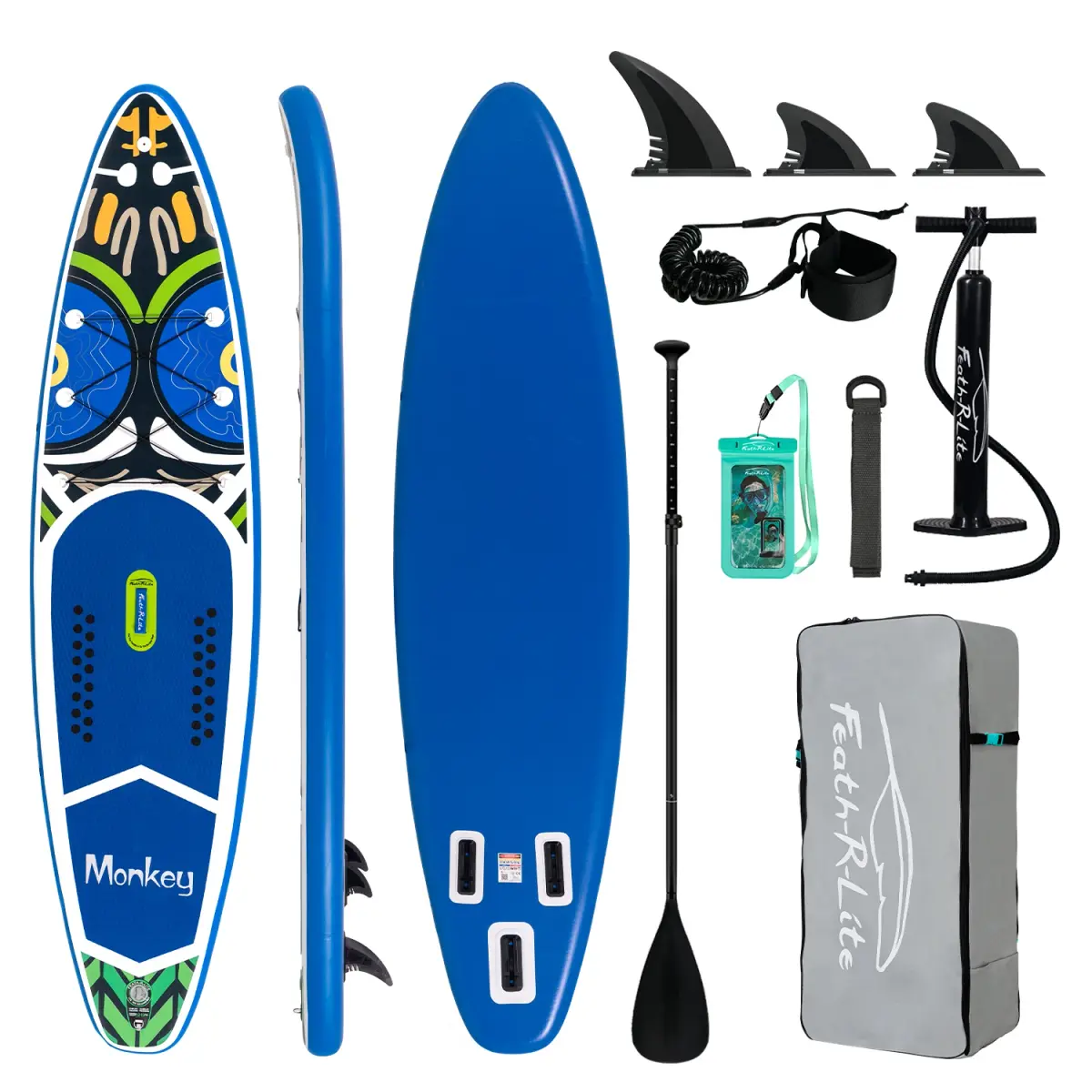 Prancha de Stand Up Paddle Inflável Feath-R-lite 11'6" Monkey Surfboard para Esportes Aquáticos