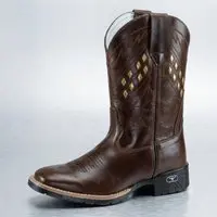 Bota Country Masculina Couro Legítimo Forrada em Couro Palmilha Gel Conforto Premium Texana Escamada Masculina Qualidade Exportação Trabalho Rodeio